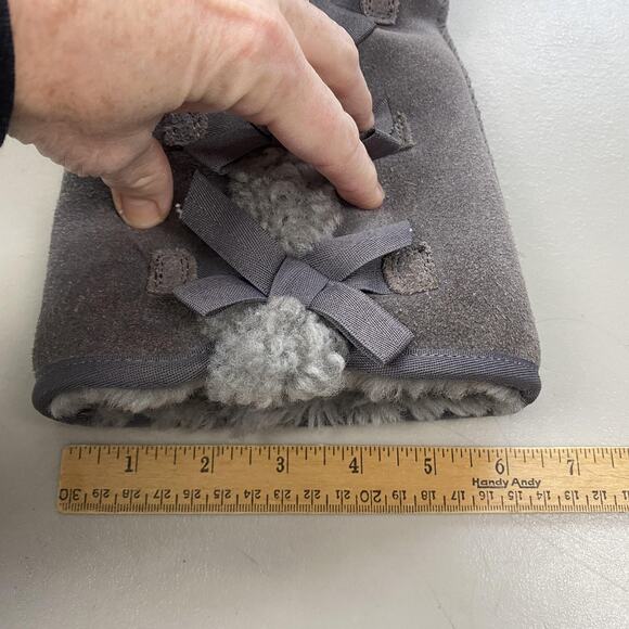 Koolaburra by UGG Boots Womens 7 Gray Suede Victoria Tall Bow 1015875 Sherpa - Picture 11 of 14